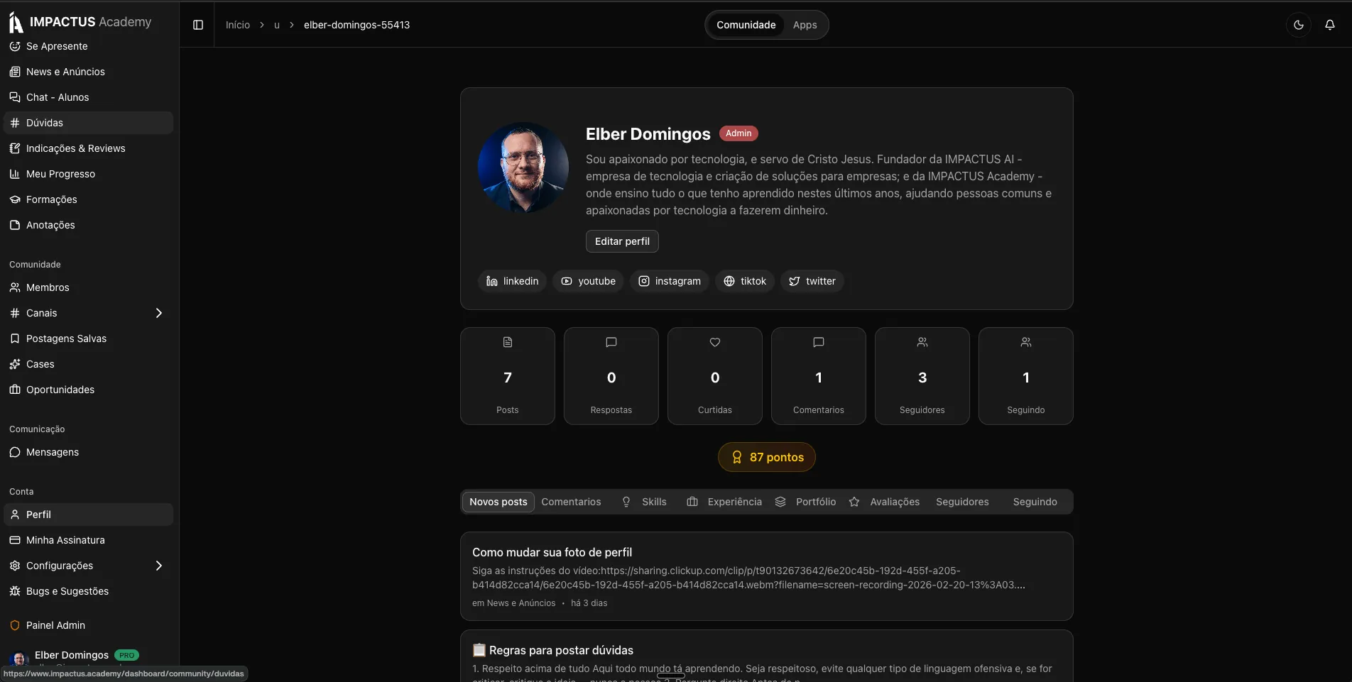 Projeto real 8 construído na Impactus Academy